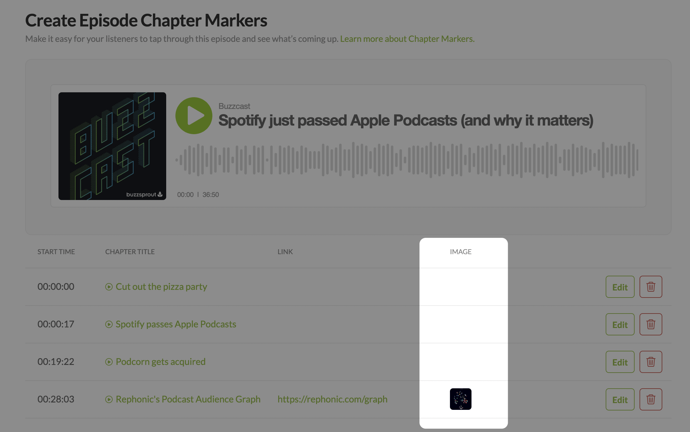 Adding images to podcast chapter marker