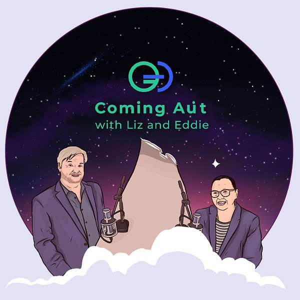 Coming Au̇t with Liz and Eddie Podcast Artwork Image